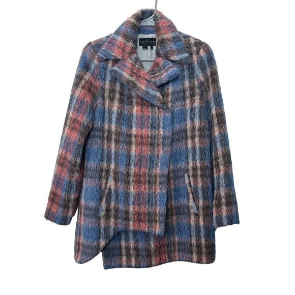 Sachin + Babi Fiction Plaid Wool Coat Women’s Size 4 Asymmetrical Hem Warm - Picture 2 of 12